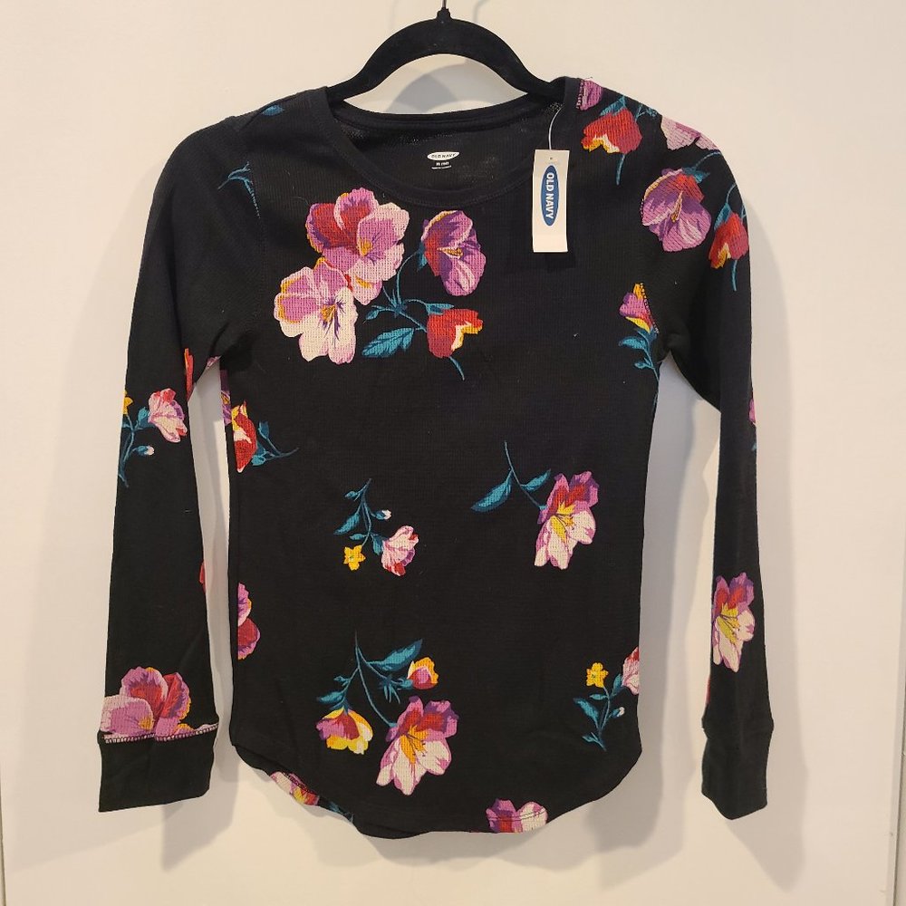 Old Navy Girls floral print thermal top